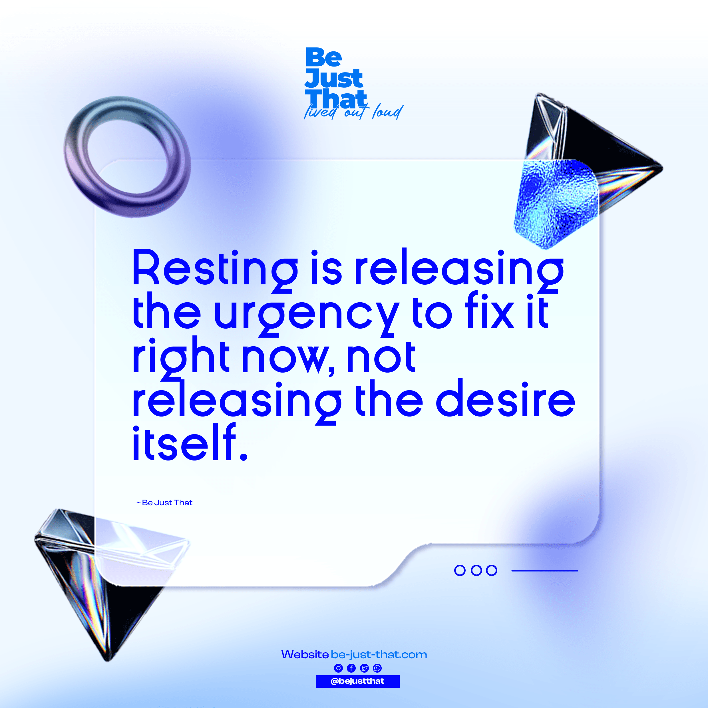 Resting is releasing the urgency to fix it right now, not releasing the desire itself